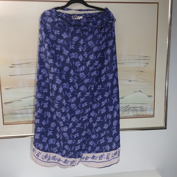 Code One Floral Wrap Skirt Midi Size XL - Picture 7 of 9